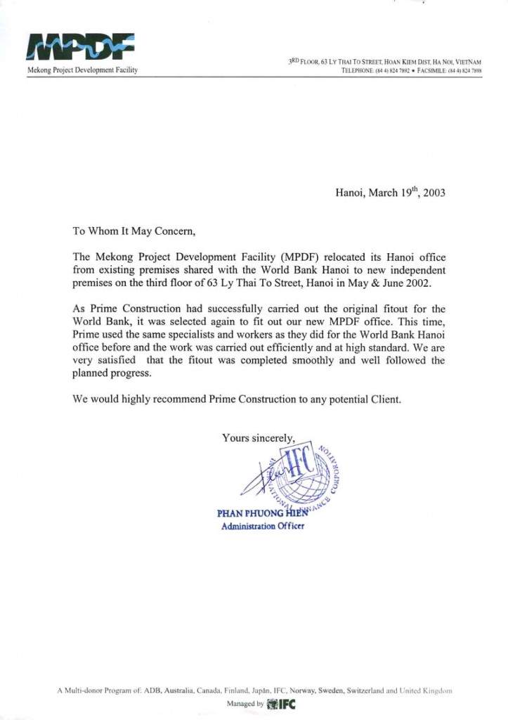 MPDF Hanoi Letter